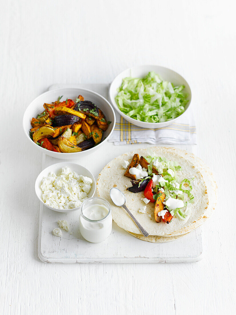 Roasted sweet potato fajitas