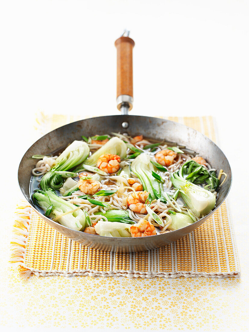 Superfast prawn noodles with pak choi
