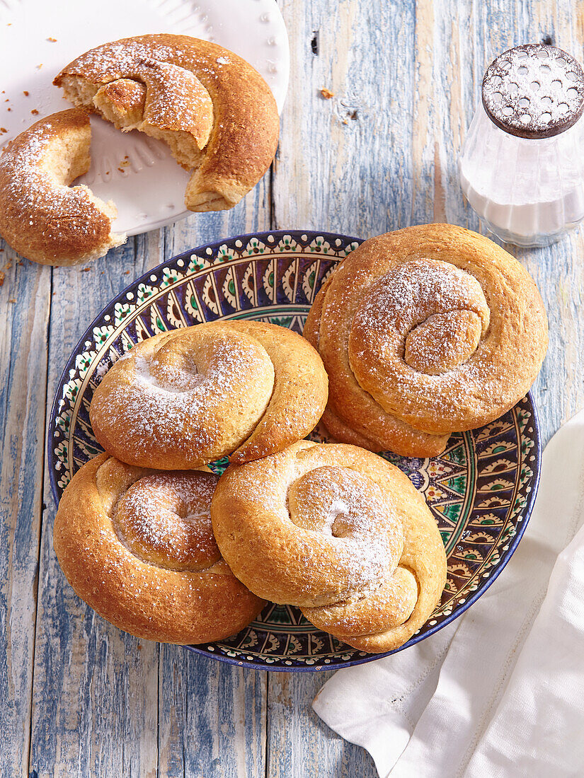 Spanish ensaimadas (sweet breakfast rolls)