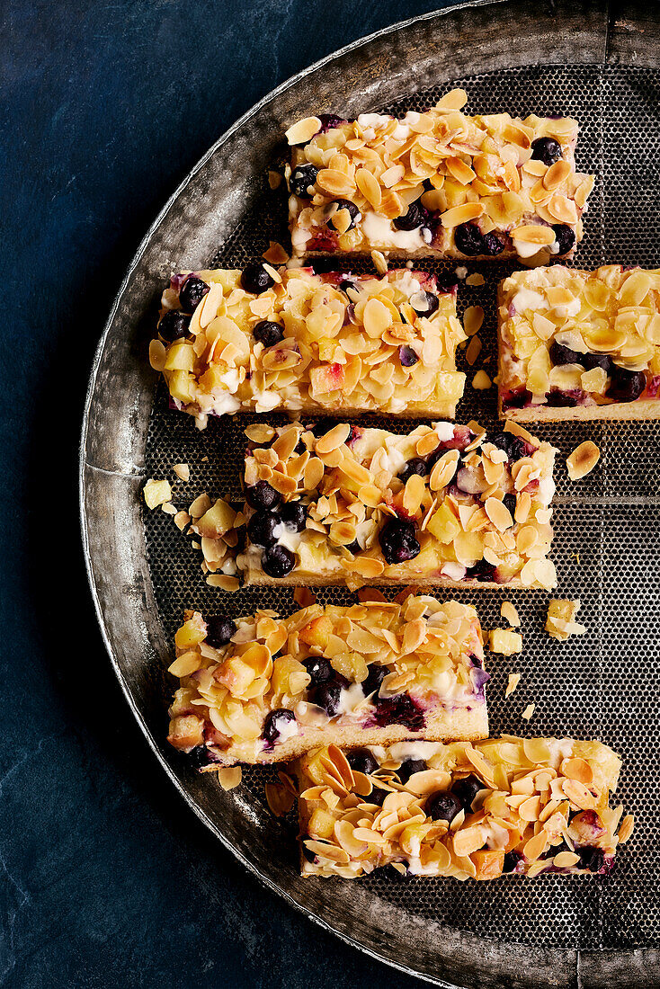 Apple and blueberry sheet cake