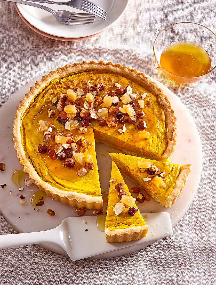 Pumpkin pie with nuts