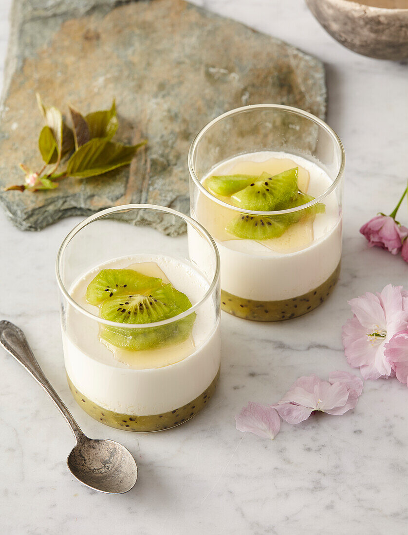 Panna cotta with kiwi