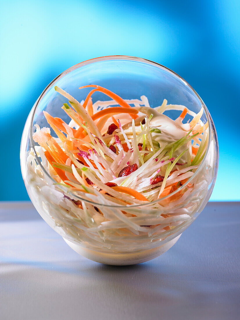 Coleslaw in a glass jar