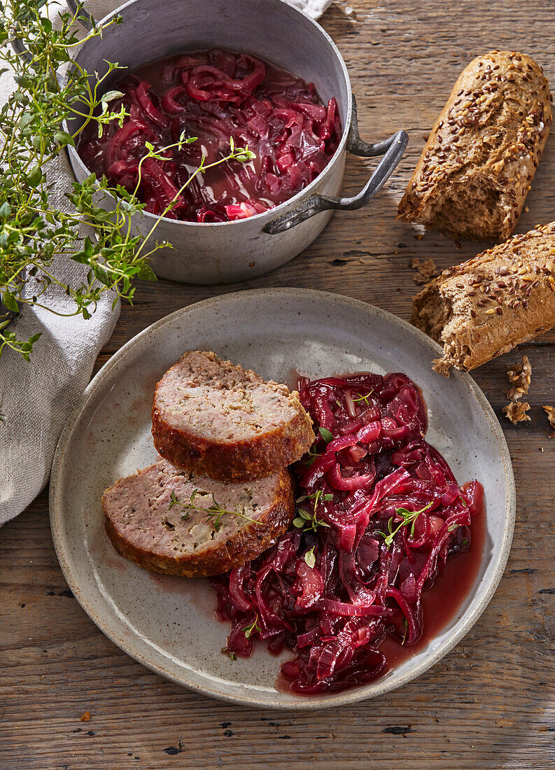 Meatloaf with caramelized onion chutney