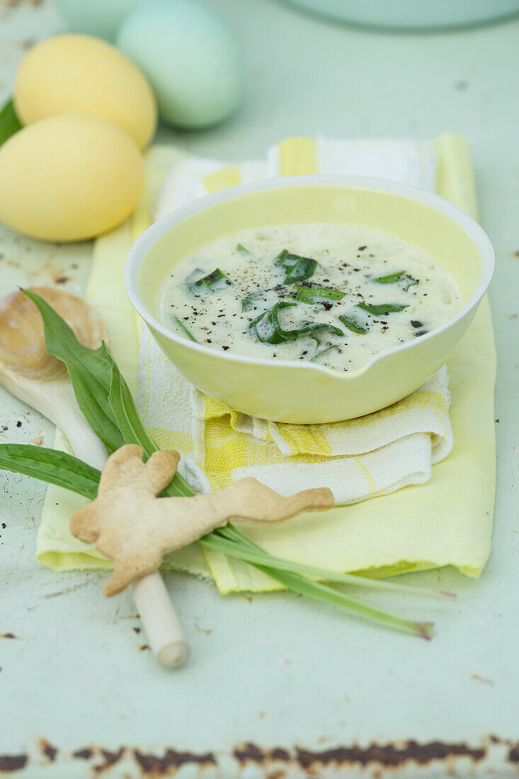 Potato soup with ribwort