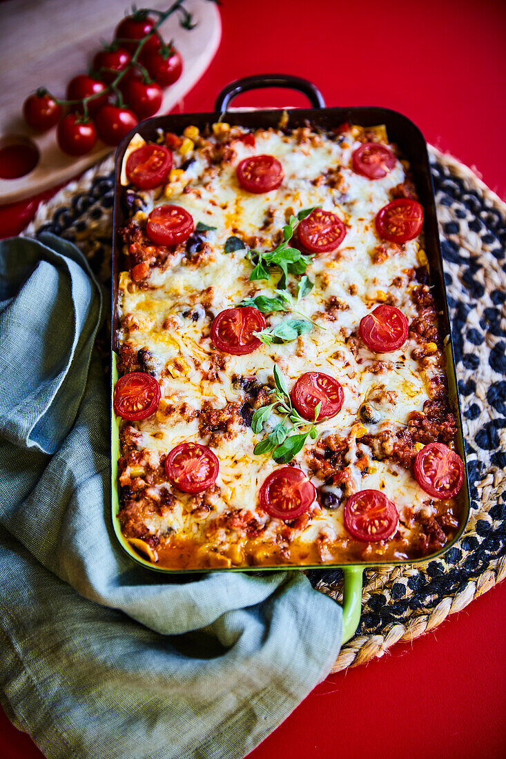 Baked Lasagna with Tomatoes and Fresh Herbs