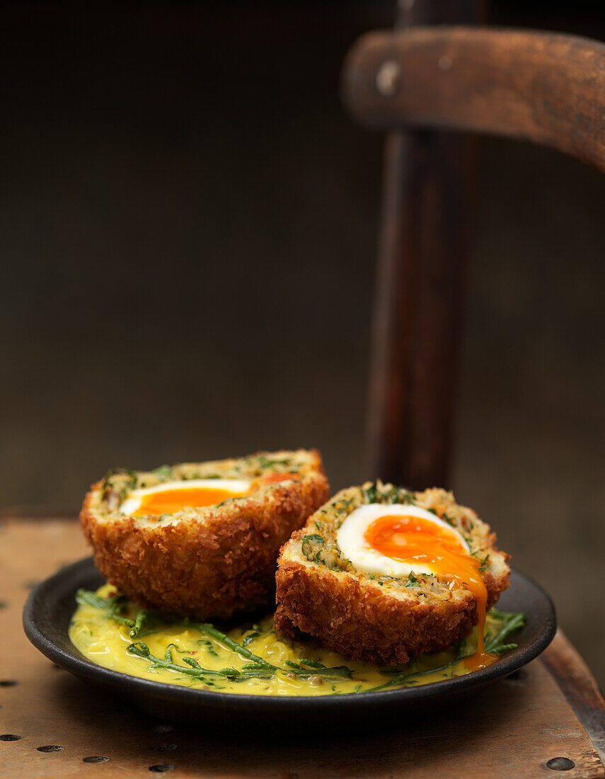 Crab scotch egg