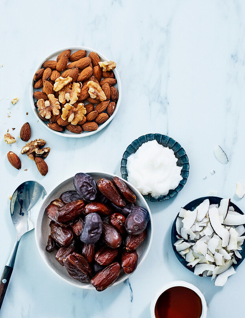 Almonds, walnuts, dates and coconut chips