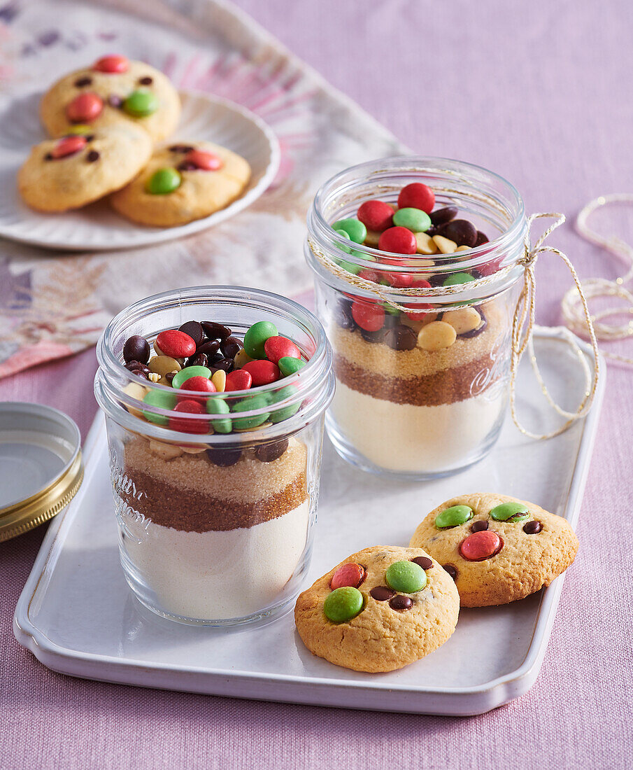 Backmischung für Cookies im Glas