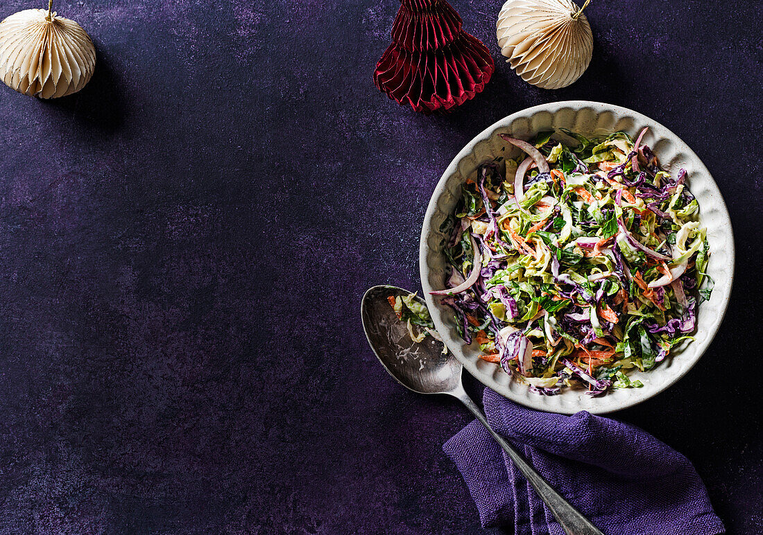 Brussels sprouts and cabbage salad for Christmas
