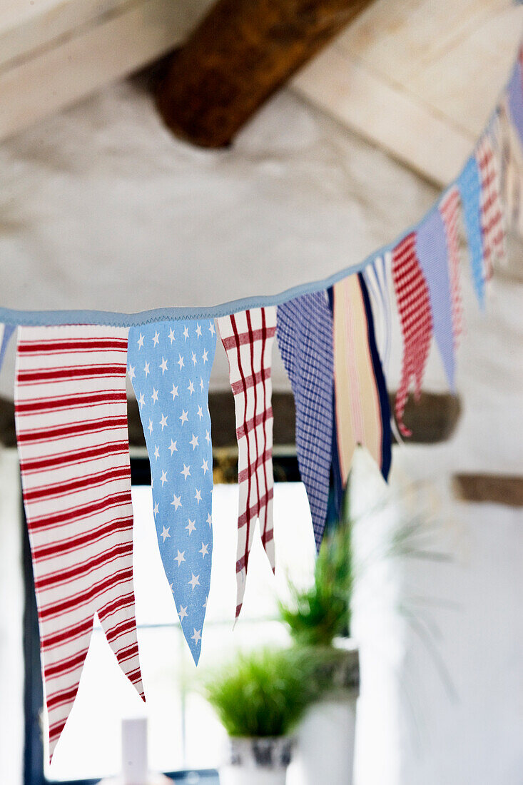 Homemade fabric bunting