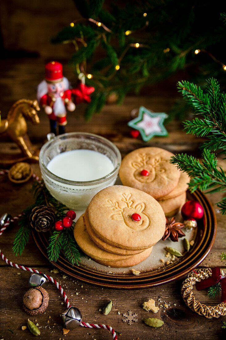 Cookies und Milch für Santa Claus