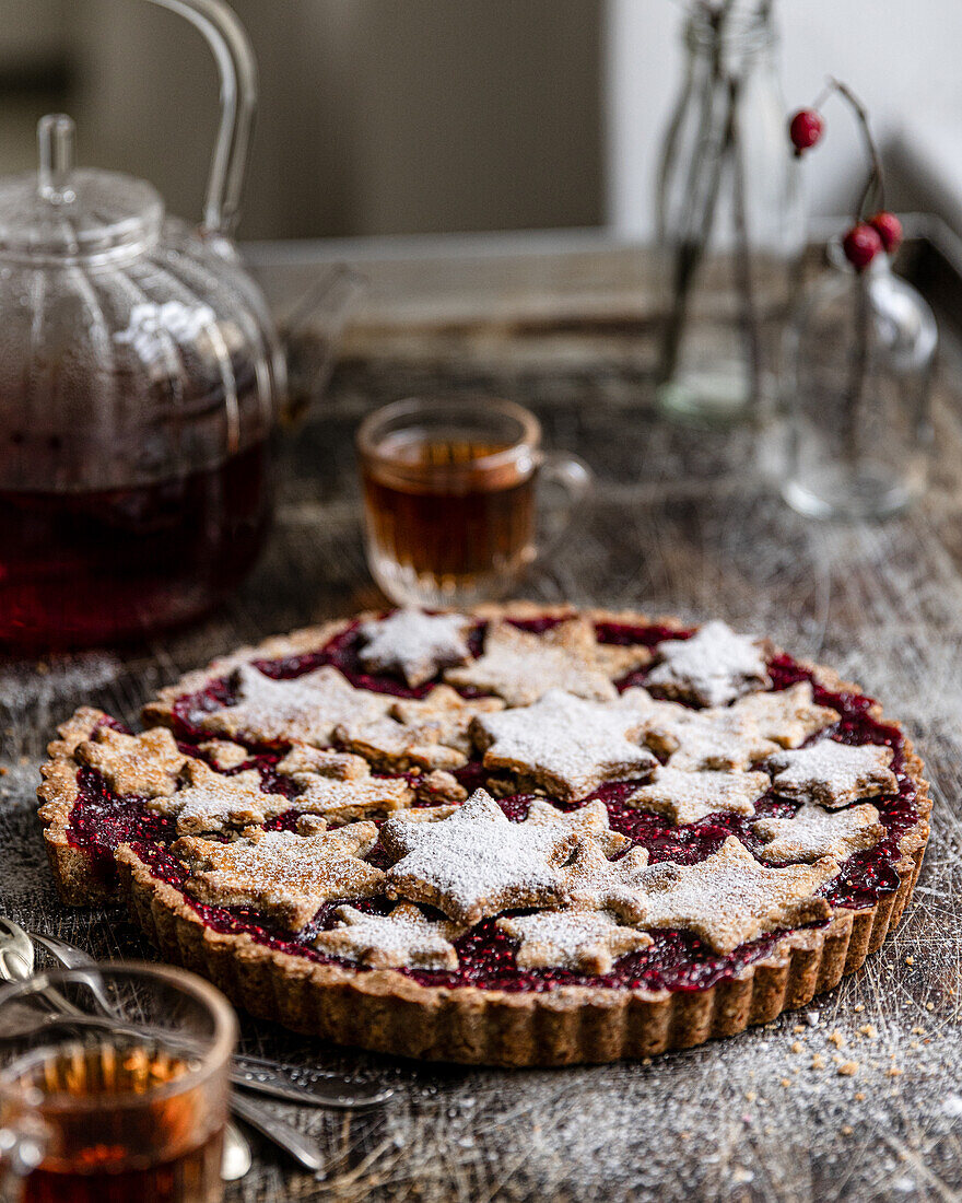 Christmas Linzer Tart