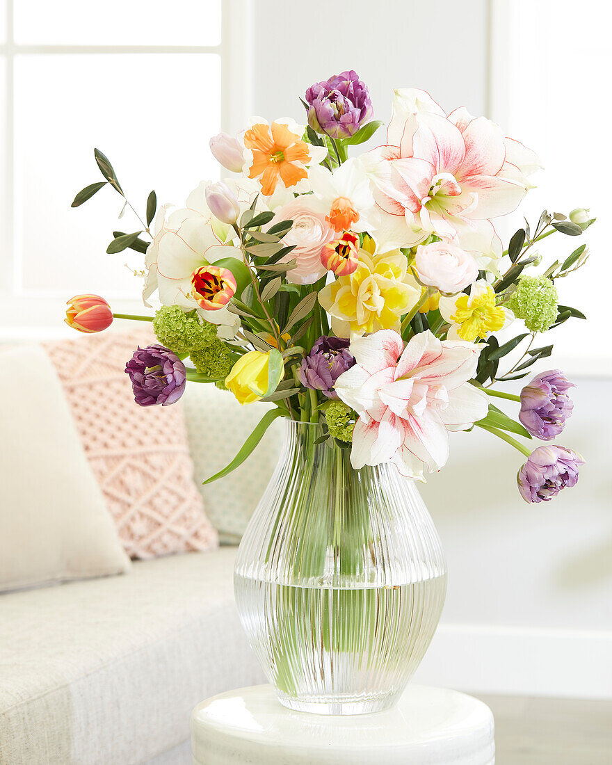 Mixed flowers on vase