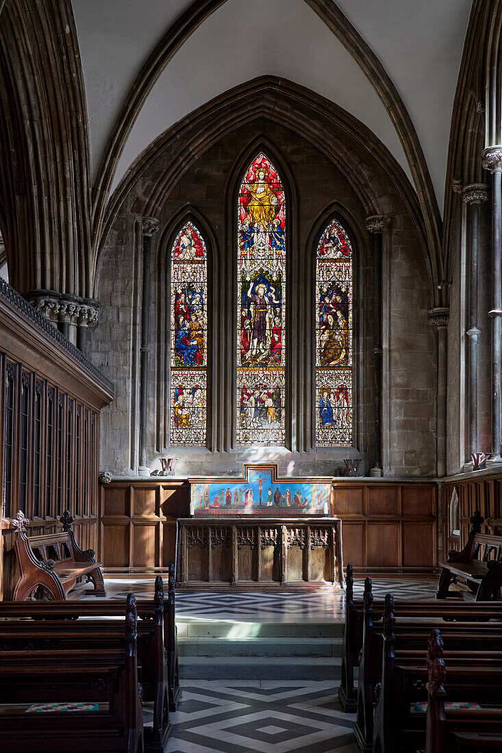 Innenraum, Kathedrale von Worcester, Worcester, Worcestershire, England, Vereinigtes Königreich, Europa