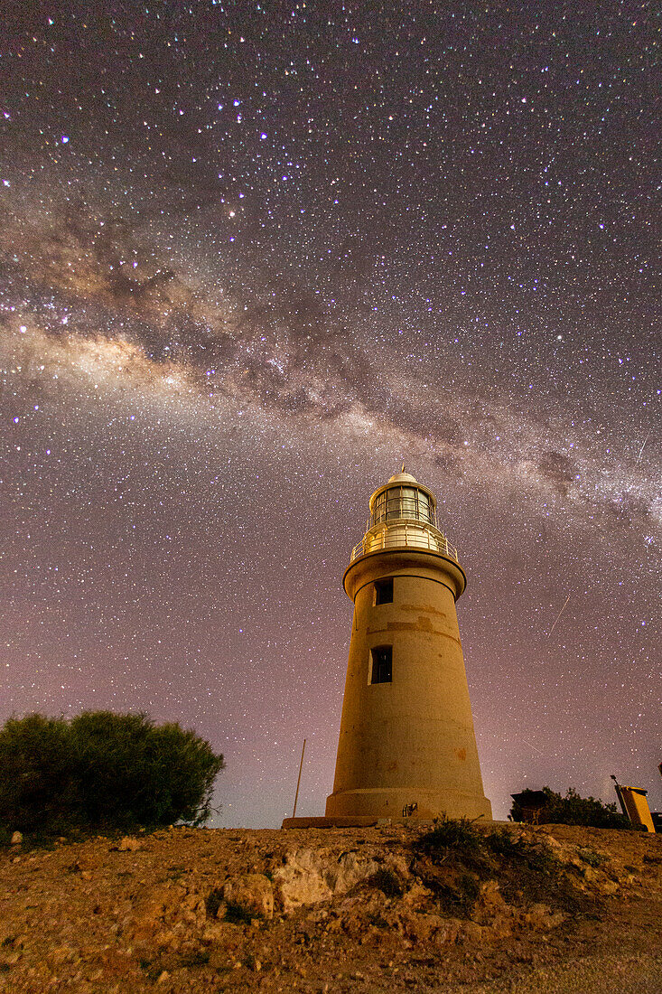 The Milky Way at night at the Vlamingh Head Lighthouse, Exmouth, Western Australia, Australia, Pacific