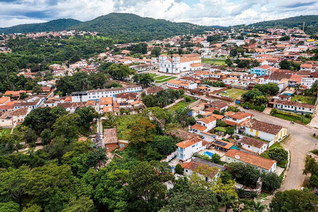 Luftaufnahme von Pirenopolis, Goias, Brasilien, Südamerika