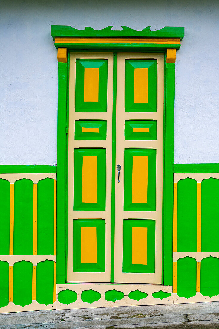 Colourful doors, Salento, UNESCO World Heritage Site, Coffee Cultural Landscape, Colombia, South America