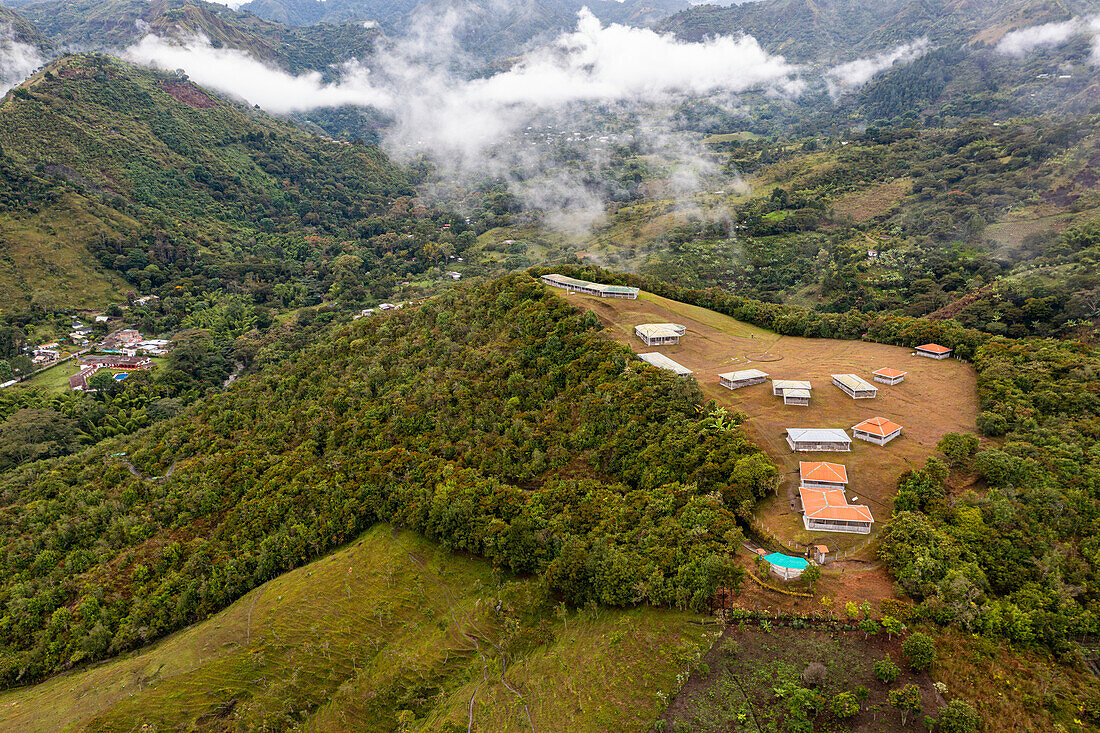 Aerial of the UNESCO World Heritage Site, Tierradentro, Colombia, South America