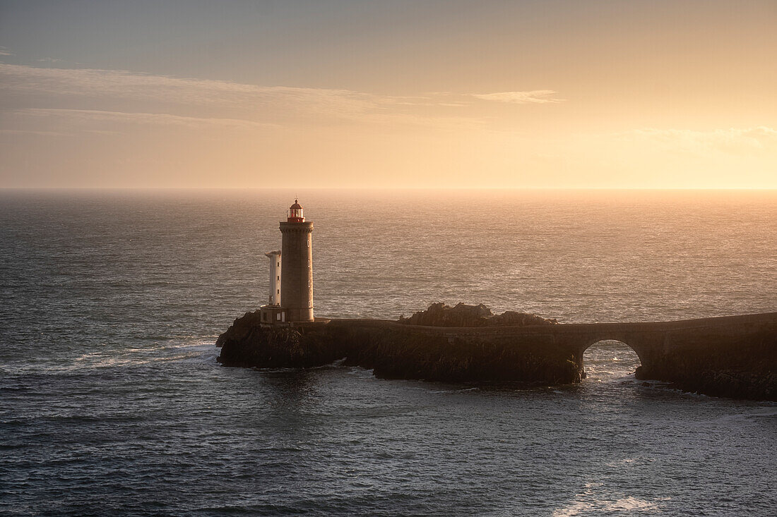 Petit Minou Leuchtturm bei Sonnenuntergang, Finistere, Bretagne, Frankreich, Europa