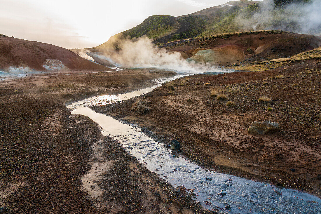 Seltun geothermisches Gebiet, Krysuvik, Reykjanes Halbinsel, Island, Polarregionen