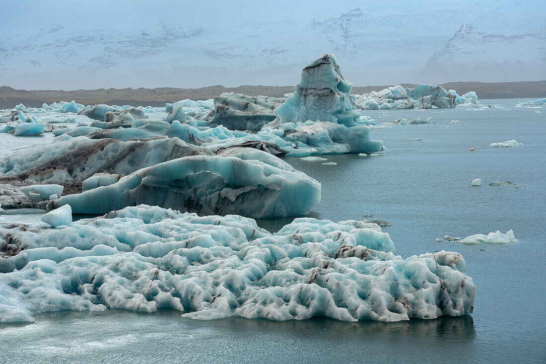 Icebergs in Jokulsarlon glacier lagoon, Iceland, Polar Regions