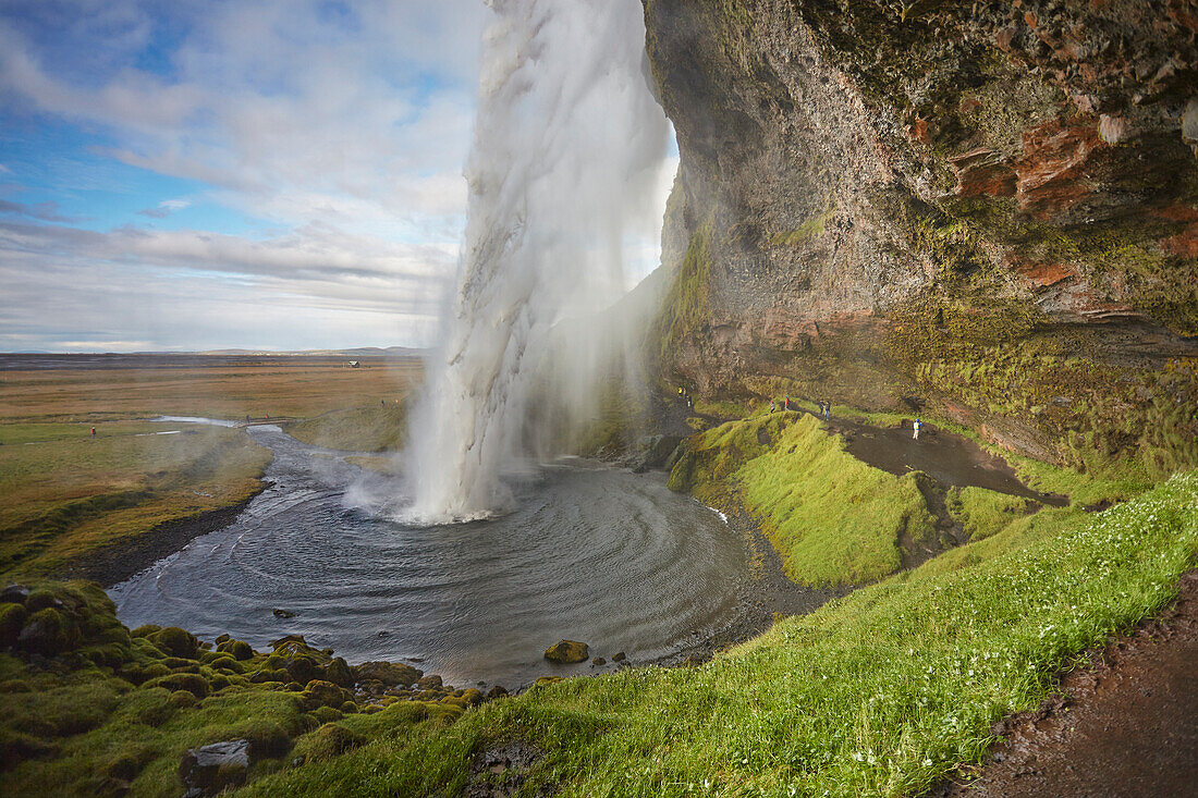 Wasserfall Seljalandsfoss, bei Vik, an der Südküste Islands, Polargebiete