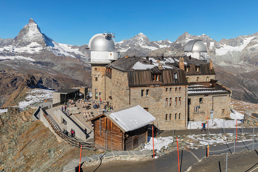 Gornergrat Observatory, 3100m, view of Matterhorn Peak, 4478m, Zermatt, Valais, Swiss Alps, Switzerland, Europe