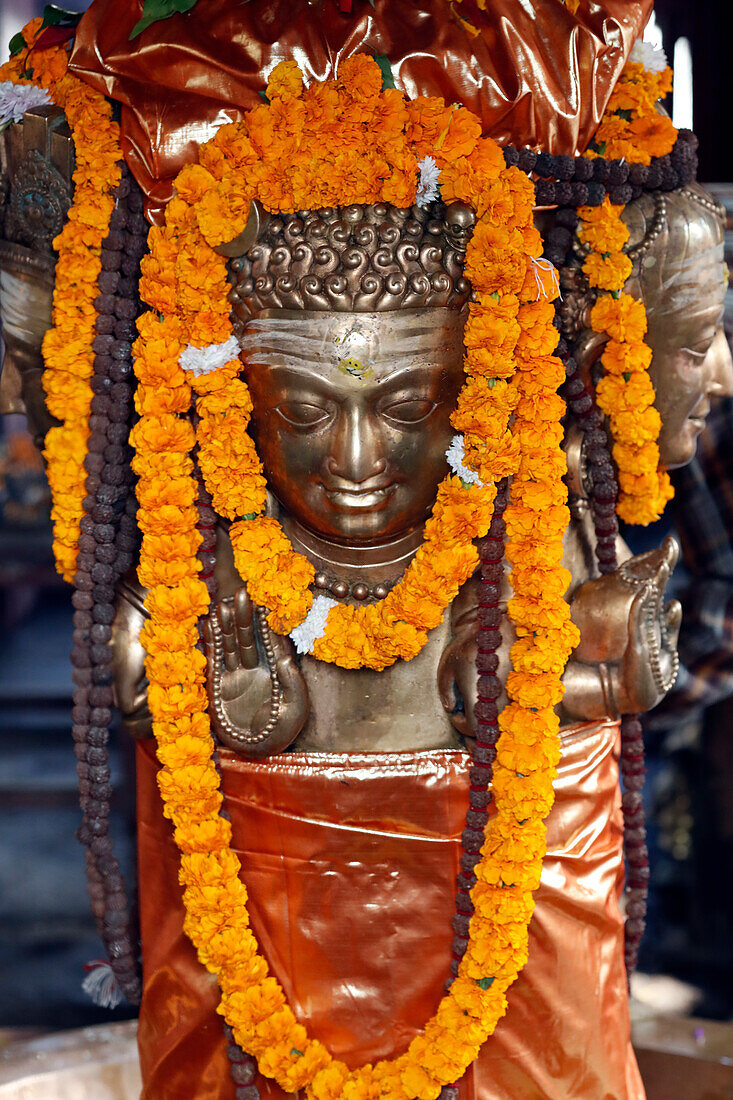 Hindu deity, Mahendreswor Temple at Hanuman-Dhoka Durbar Square, Kathmandu, Nepal, Asia