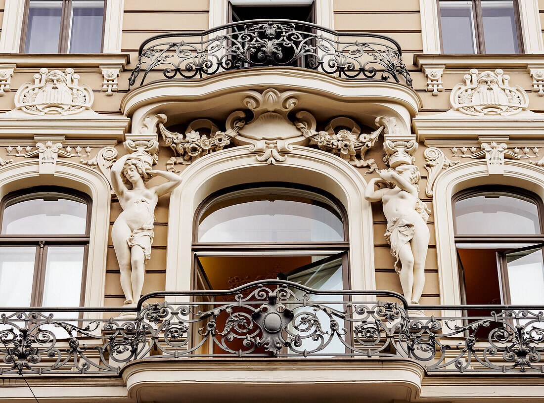 Jugendstil-Architektur, Elizabetes-Straße 33, Riga, Lettland, Europa