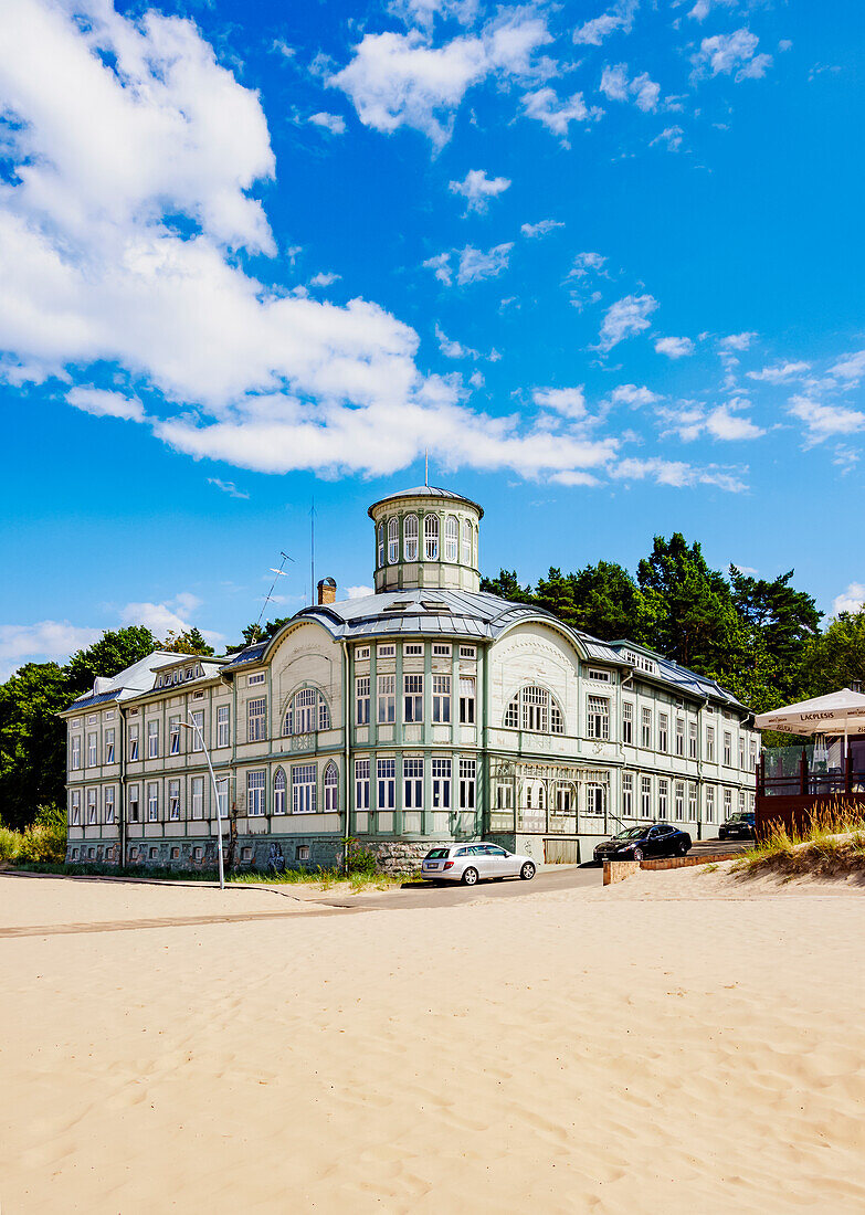 Art Nouveau Bath House at Majori Beach, Majori, Jurmala, Latvia, Europe