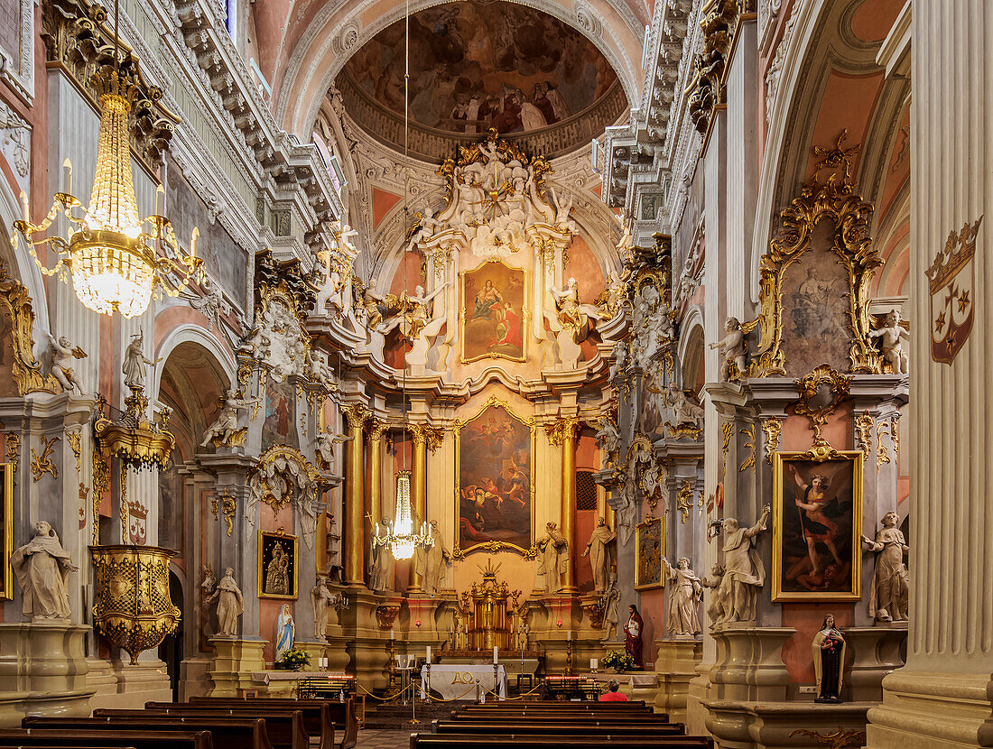 Church of St. Theresa, interior, Old Town, UNESCO World Heritage Site, Vilnius, Lithuania, Europe