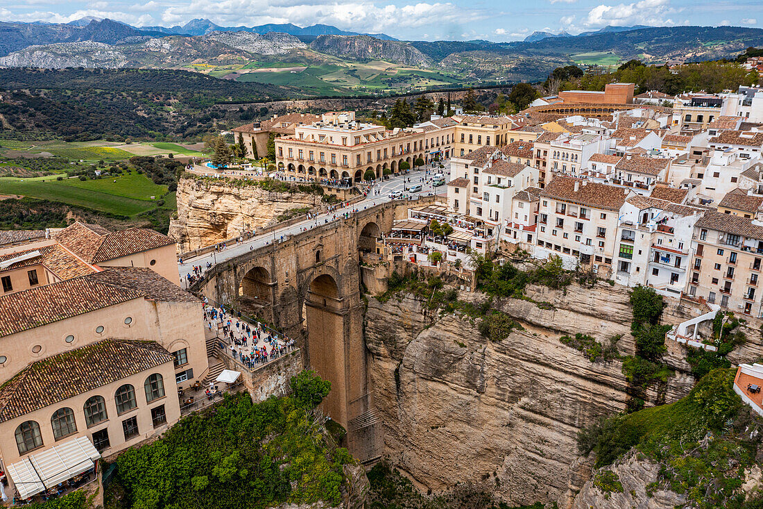 Luftaufnahme der historischen Stadt Ronda, Andalusien, Spanien, Europa