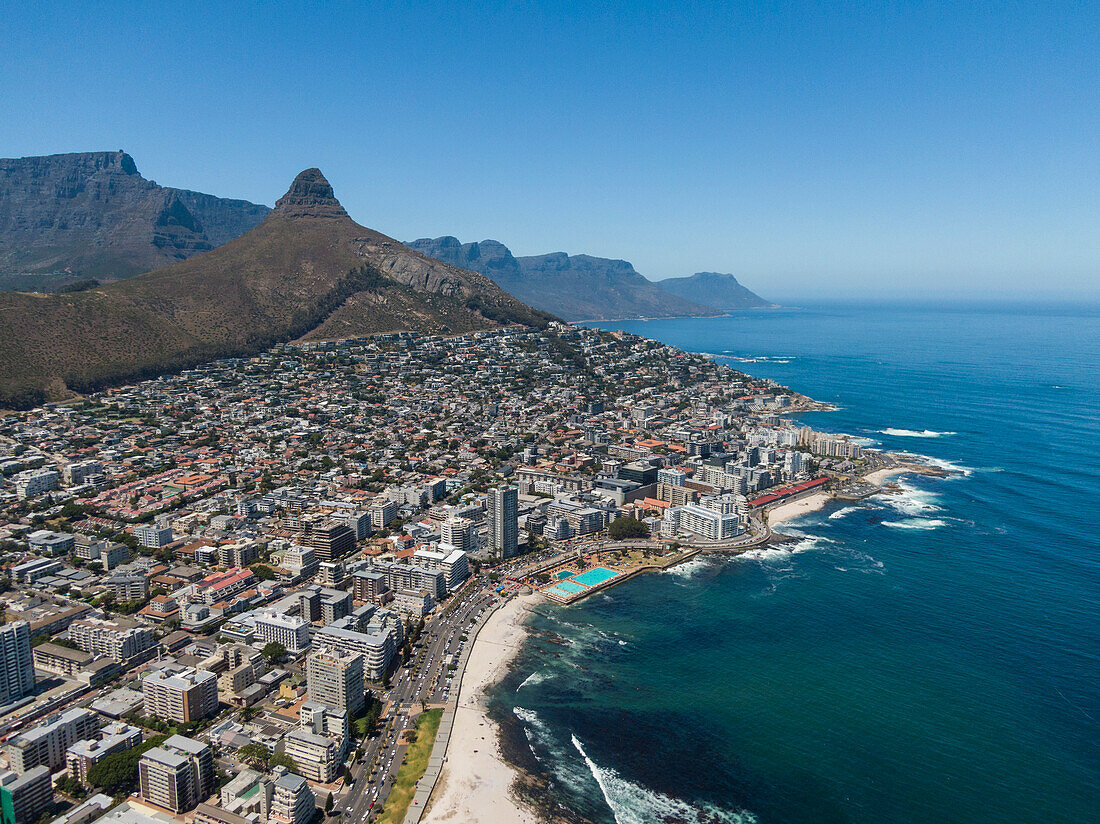 Luftaufnahme von Sea Point, Kapstadt, Westkap, Südafrika, Afrika