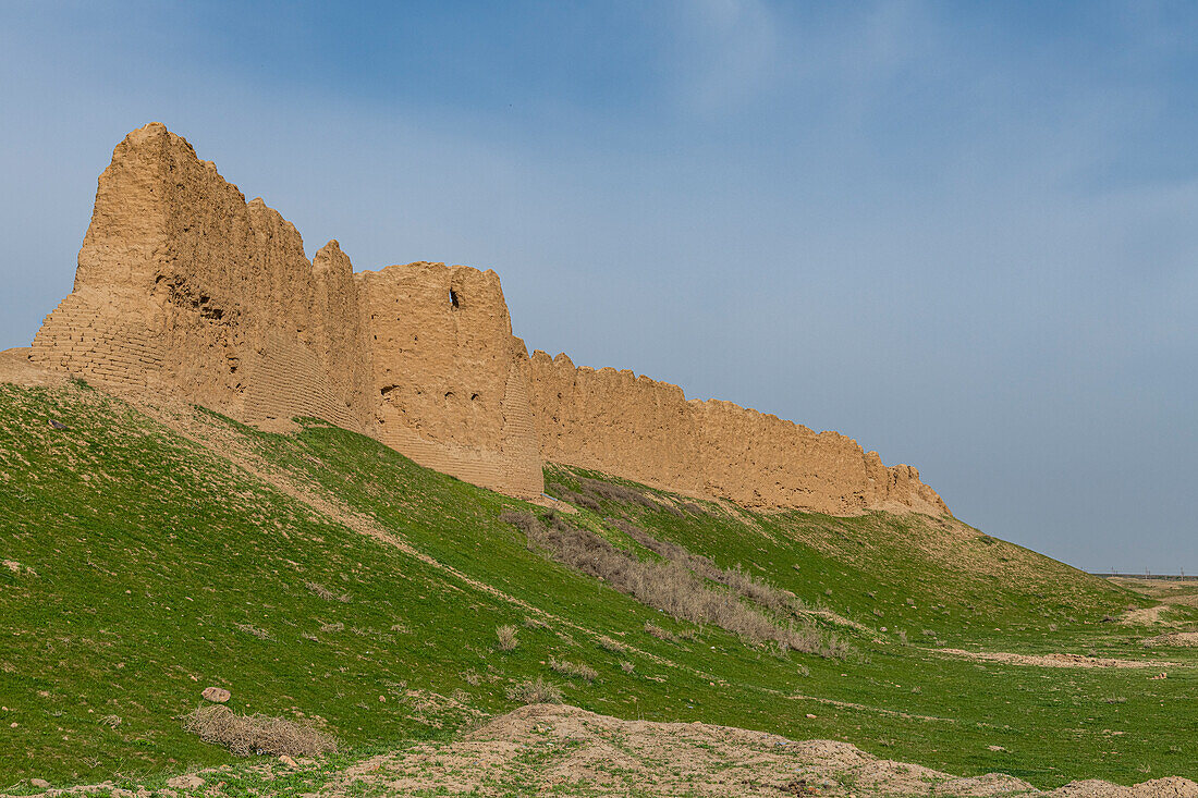 Stadtmauern, Antike Siedlung Sauran, Turkistan, Kasachstan, Zentralasien, Asien