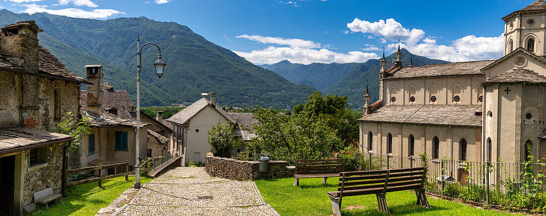 The historic center of the village of Vogogna, Ossola Valley, Verbano Cusio Ossola district, Piedmont, Italy, Europe