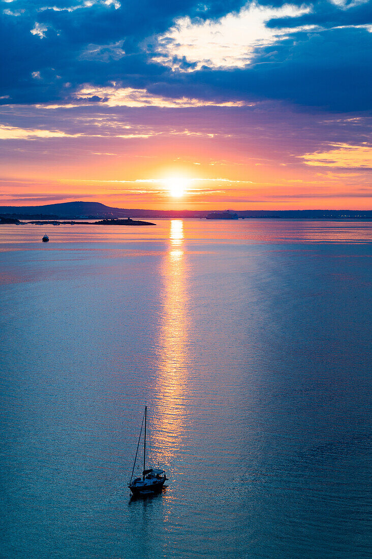 Sunrise over Palma, Mallorca, Balearic Islands, Spain, Mediterranean, Europe