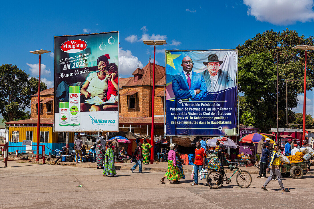 Werbetafeln, Lubumbashi, Demokratische Republik Kongo, Afrika