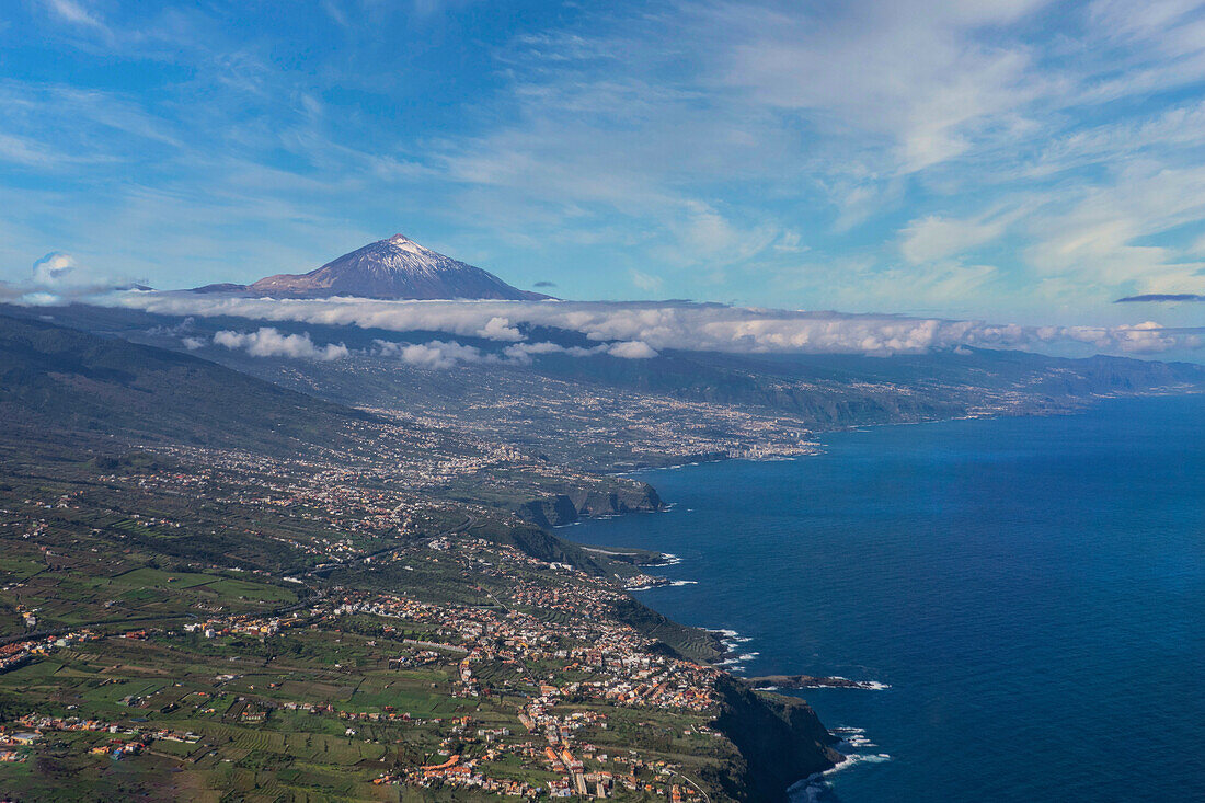 Santa Cruz de Tenerife und der Berg Teide, Teneriffa, Kanarische Inseln, Spanien, Atlantik, Europa