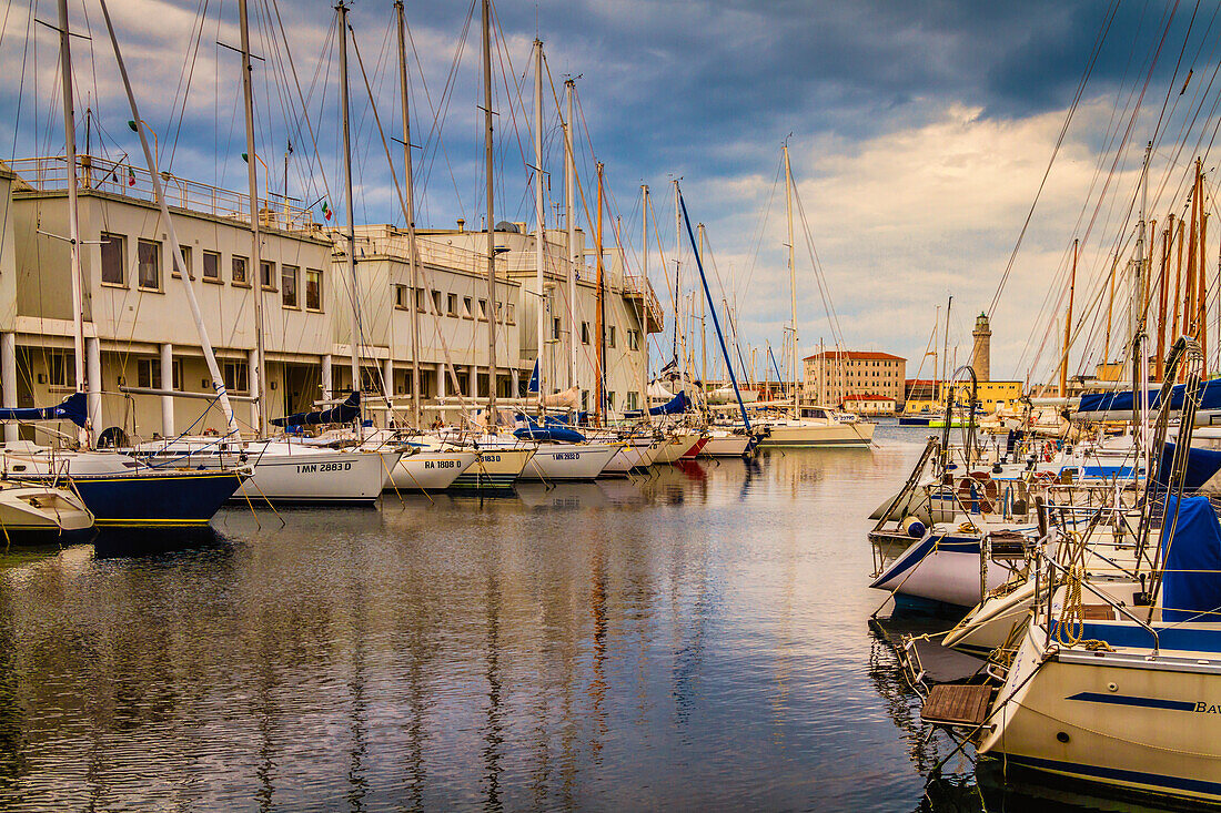 Boats moored at the old harbor, Trieste, Friuli Venezia Giulia, Italy, Europe