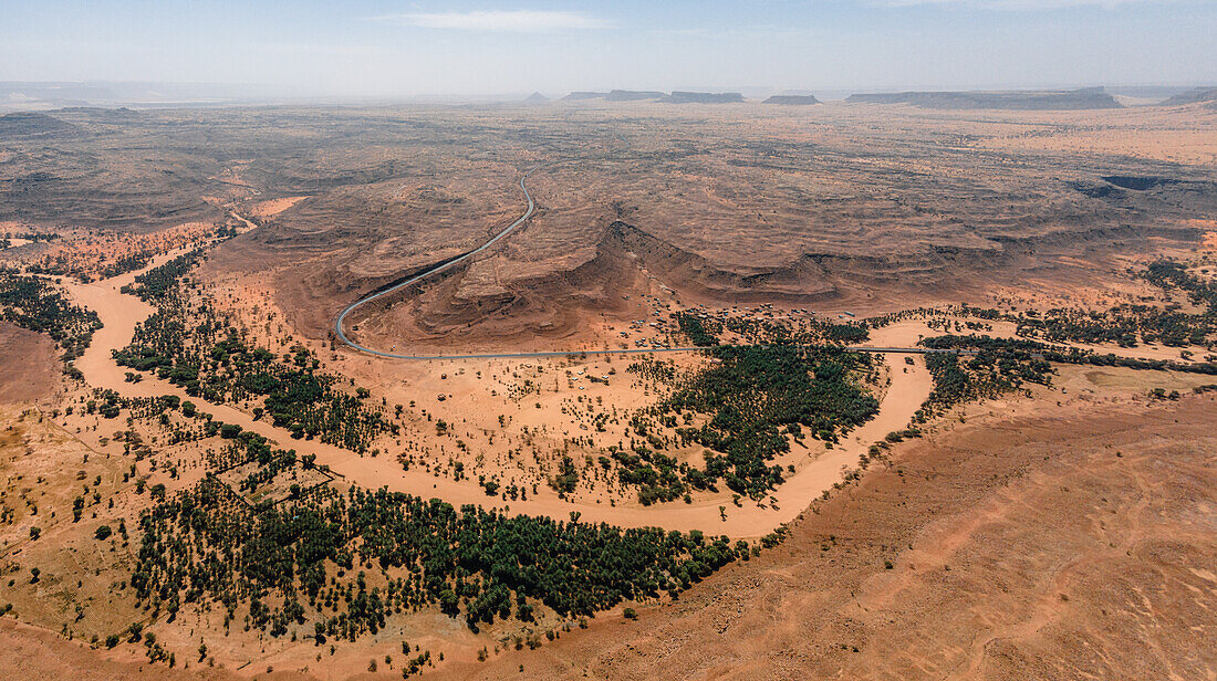 Die Oase von Diouk, Mauretanien, Sahara-Wüste, Westafrika, Afrika