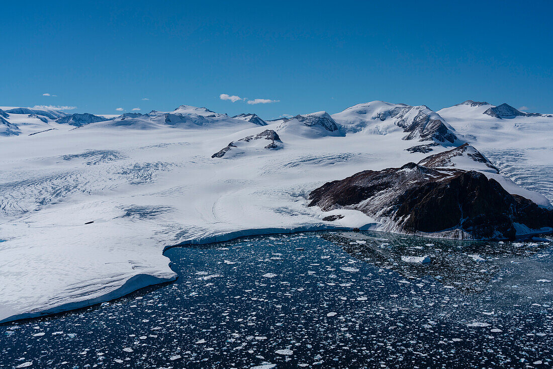 Aerial view of Larsen Inlet glacier, Weddell Sea, Antarctica, Polar Regions