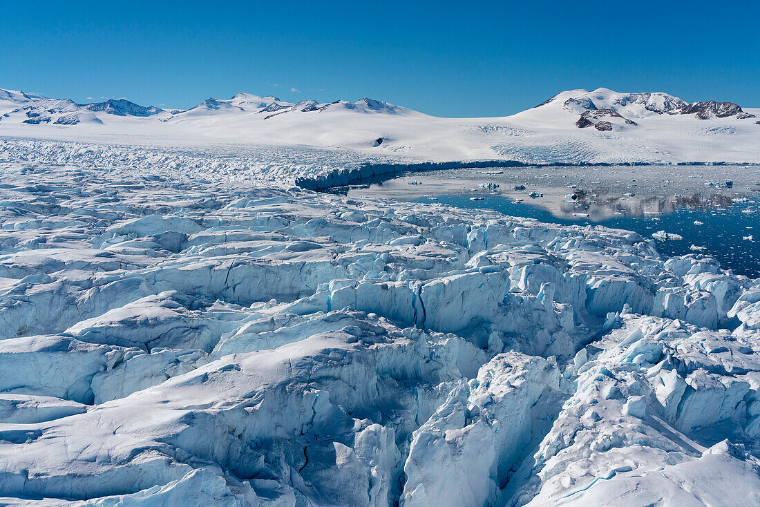 Luftaufnahme des Larsen Inlet Gletschers, Weddellmeer, Antarktis, Polarregionen