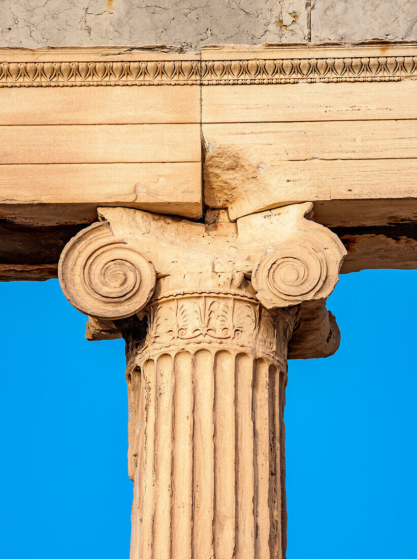 Erechtheion, detailed view, Acropolis, UNESCO World Heritage Site, Athens, Attica, Greece, Europe