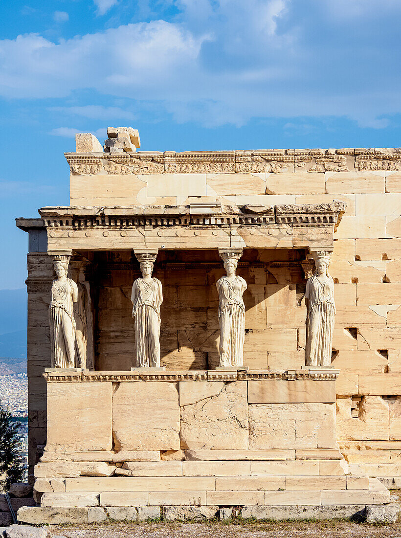 Die Veranda der Jungfrauen, Erechtheion, Akropolis, UNESCO-Welterbe, Athen, Attika, Griechenland, Europa