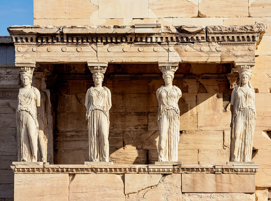 Die Veranda der Jungfrauen, Erechtheion, Akropolis, UNESCO-Welterbe, Athen, Attika, Griechenland, Europa