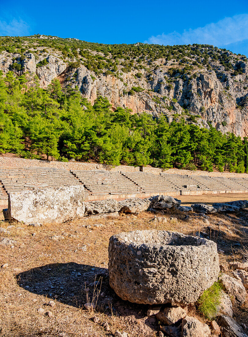 Antikes Stadion, Delphi, UNESCO-Welterbestätte, Phokis, Griechenland, Europa