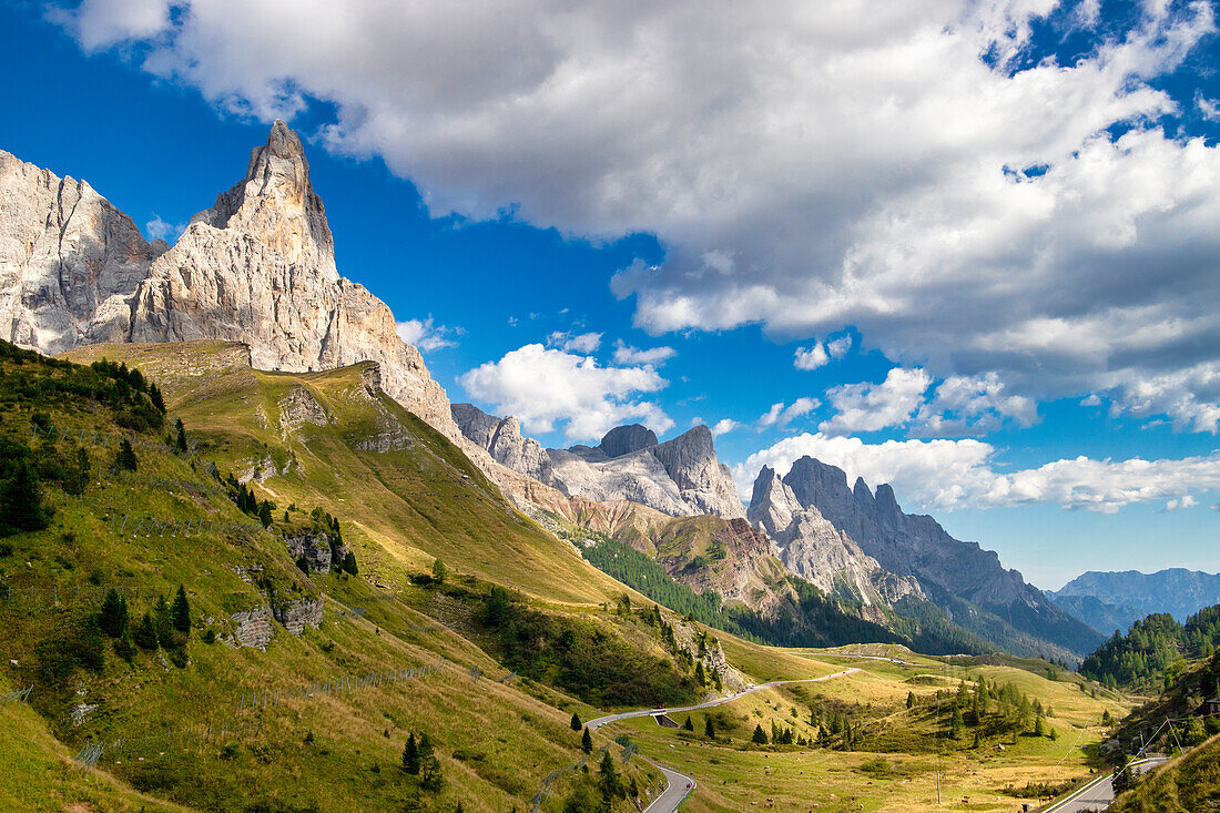 Pale di San Martino, Naturpark Paneveggio, Passo Rolle, Dolomiten, Trentino, Italien, Europa