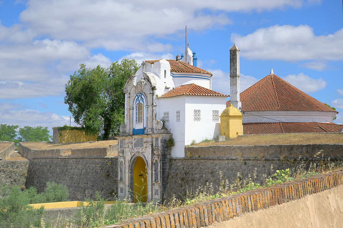 Our Lady of the Conception Hermitage and Chapel on top of the inner gate, Alentejo, Portugal, Europe
