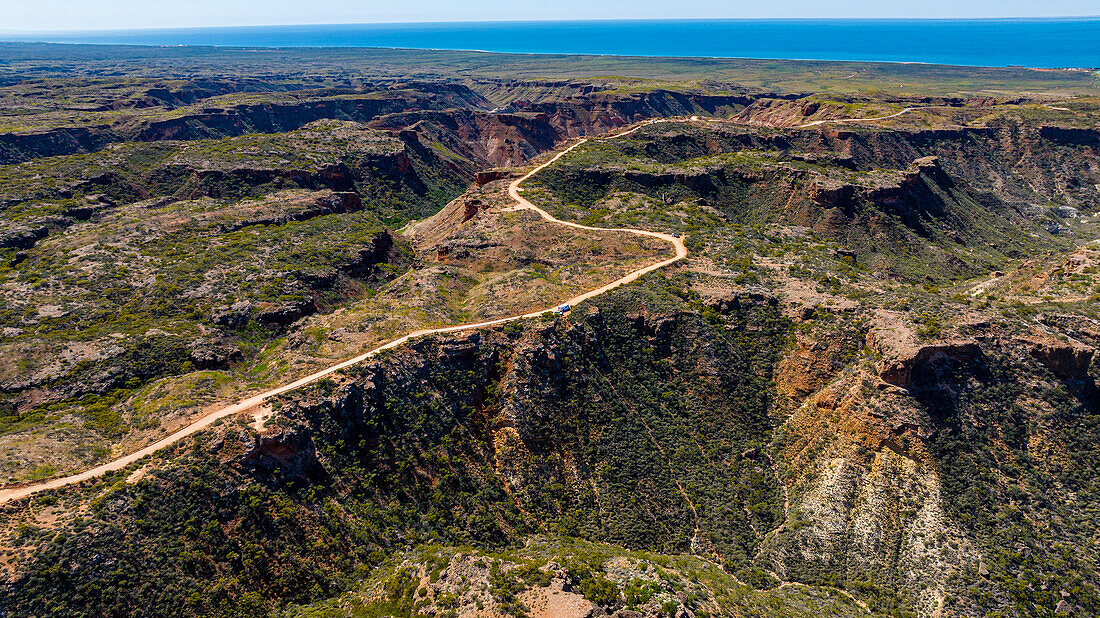 Aerial of Cape Range National Park, Exmouth, Western Australia, Australia, Pacific